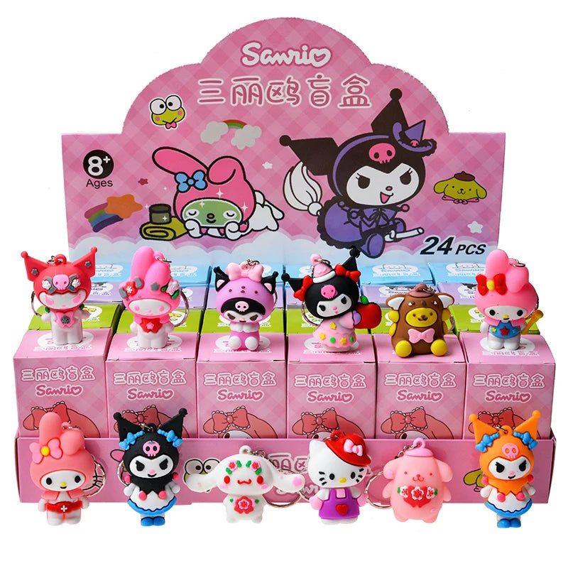 🎀 Boîte Mystère Hello Kitty – 24 Porte-clés Surprise Kawaii à Collectionner